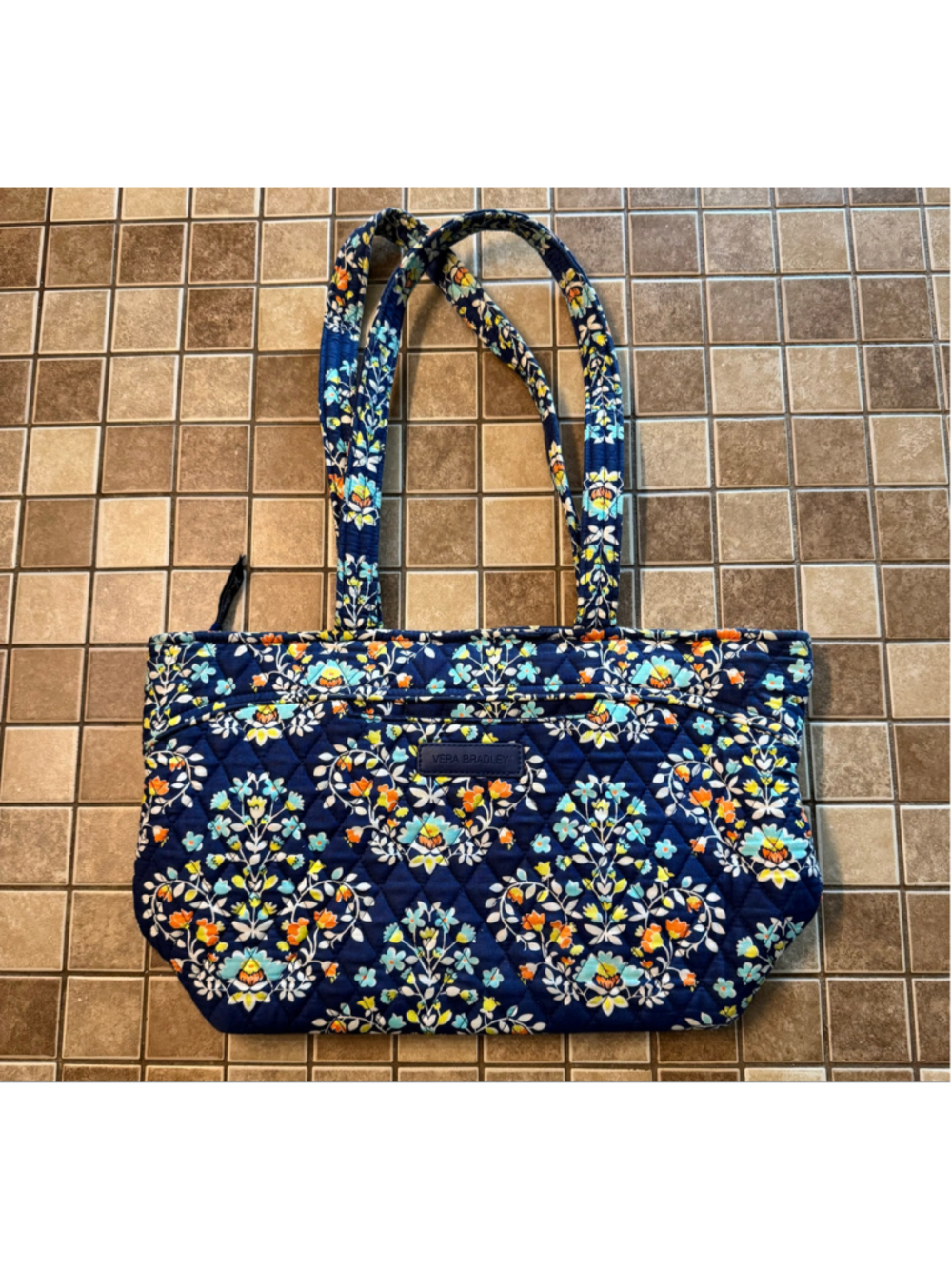 Women's Vera Bradley Tote Bag One Size Blue Yellow Floral Quilted